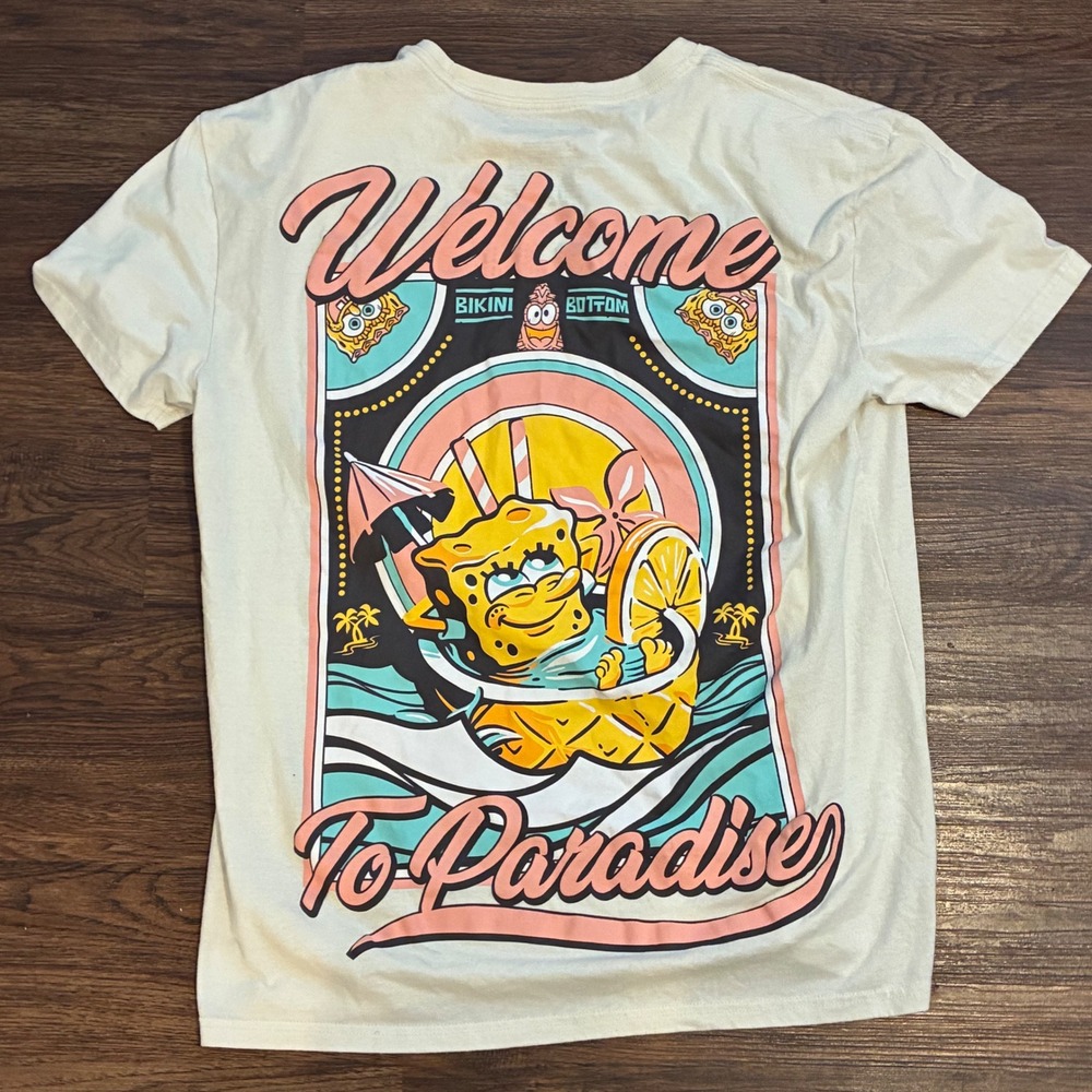 Nickelodeon SpongeBob SquarePants Welcome To Paradise Big Back Graphic Teeβ XL